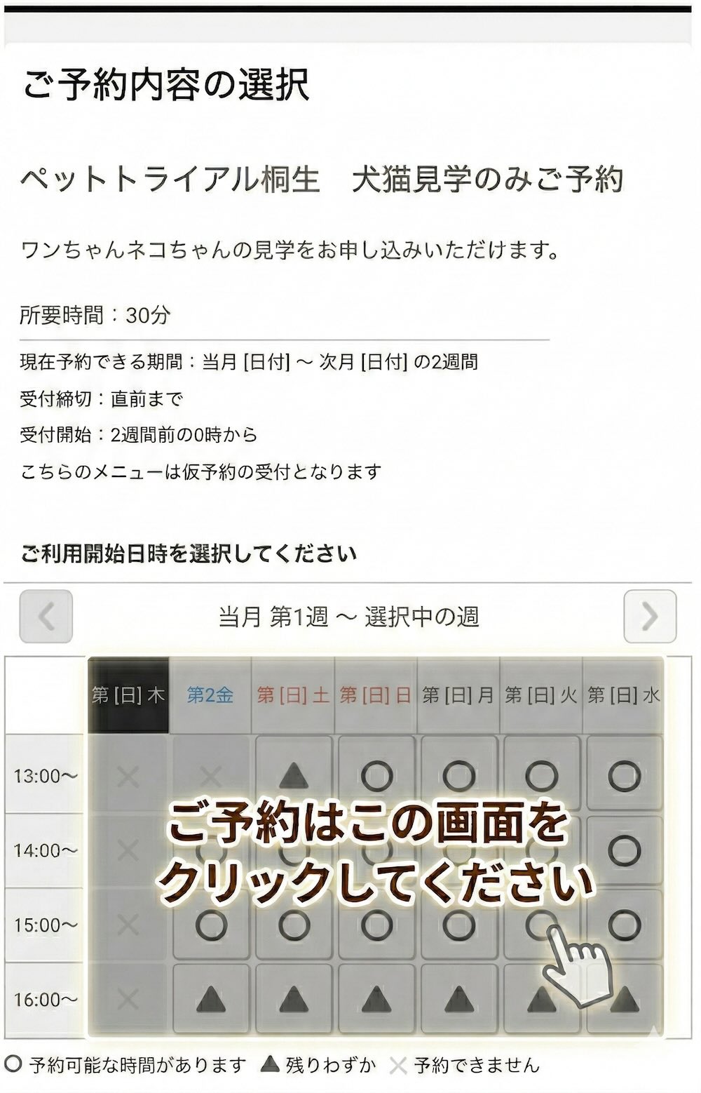 予約カレンダー